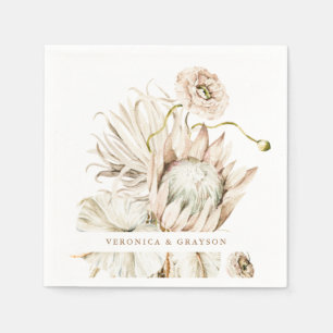 Wild Boho Protea Pampas Grass Floral Wedding Serviette