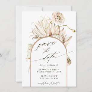 Wild Boho Protea Pampas Grass Wedding Foto Save The Date