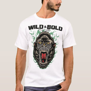 Wild bold Gorille Tattoo Old School Fell T-Shirt