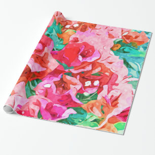 Wild Bougainvillea, Bloom Summer Floral Bohemisch Geschenkpapier