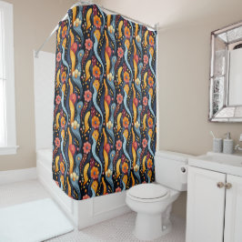Wild Bright Colors Hippy Funky Pattern Duschvorhang