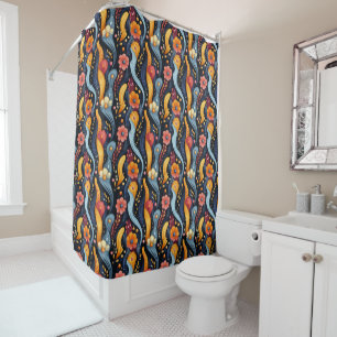 Wild Bright Colors Hippy Funky Pattern Duschvorhang