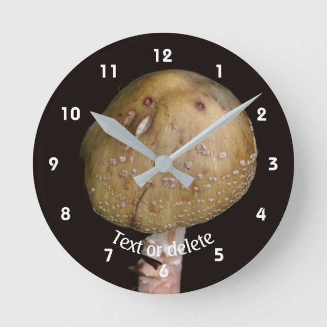 Wild Brown Mushroom Personalized Nature Runde Wanduhr (Vorderseite)