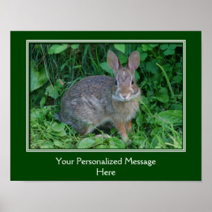 Wild Brown Rabbit Personalisiert Poster