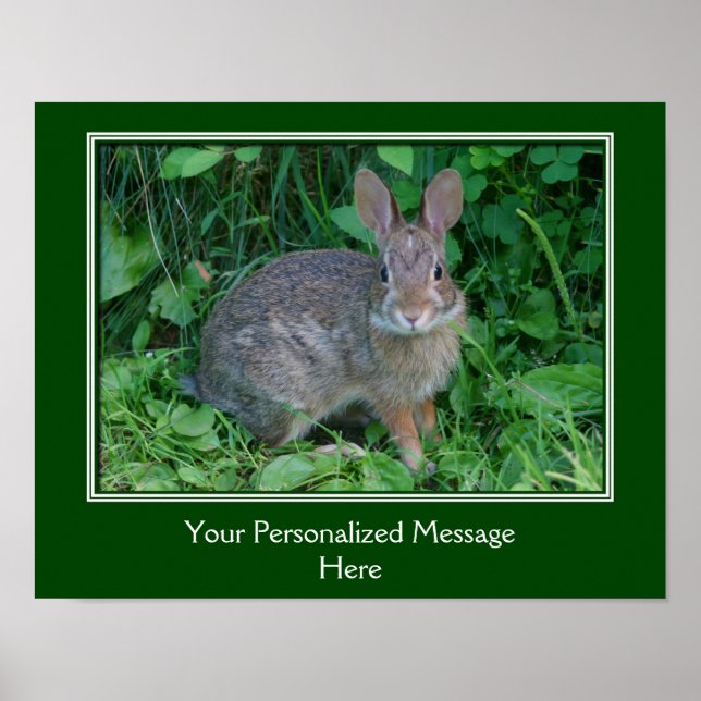 Wild Brown Rabbit Personalisiert Poster (Vorne)