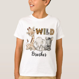 Wild Bruder der Geburtstagsjunge Safari Geburtstag T-Shirt
