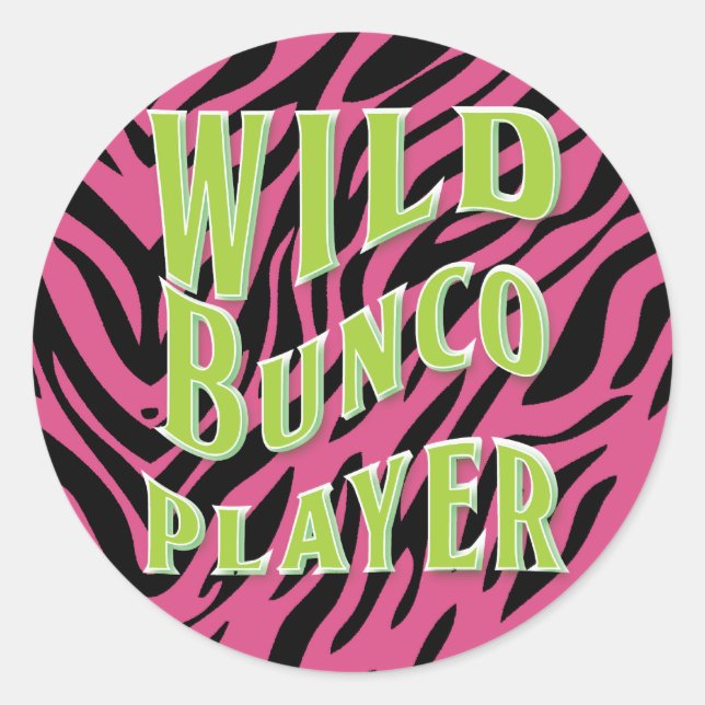 Wild Bunco Player Grafikdesign Runder Aufkleber (Vorderseite)