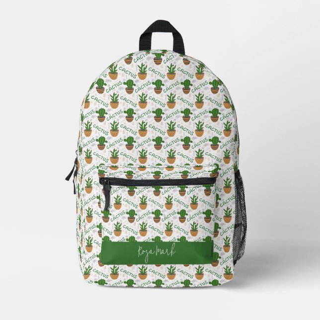 Wild Cactus Pattern Bedruckter Rucksack (Vorderseite)