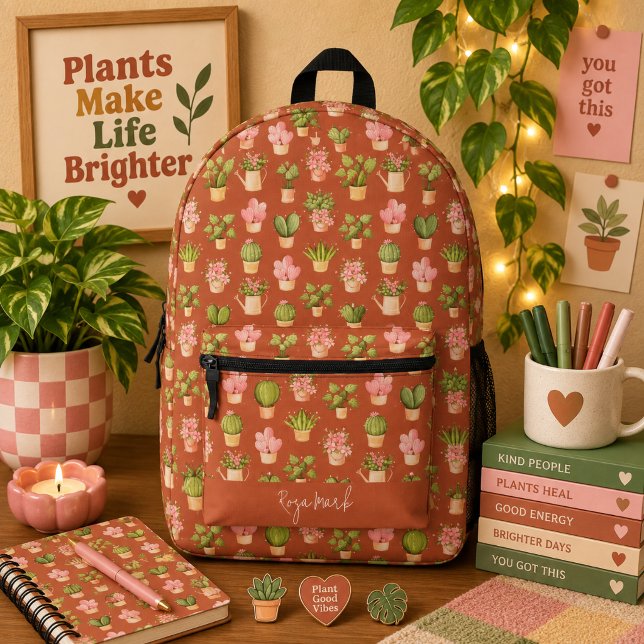 Wild Cactus Pattern Bedruckter Rucksack (Von Creator hochgeladen)