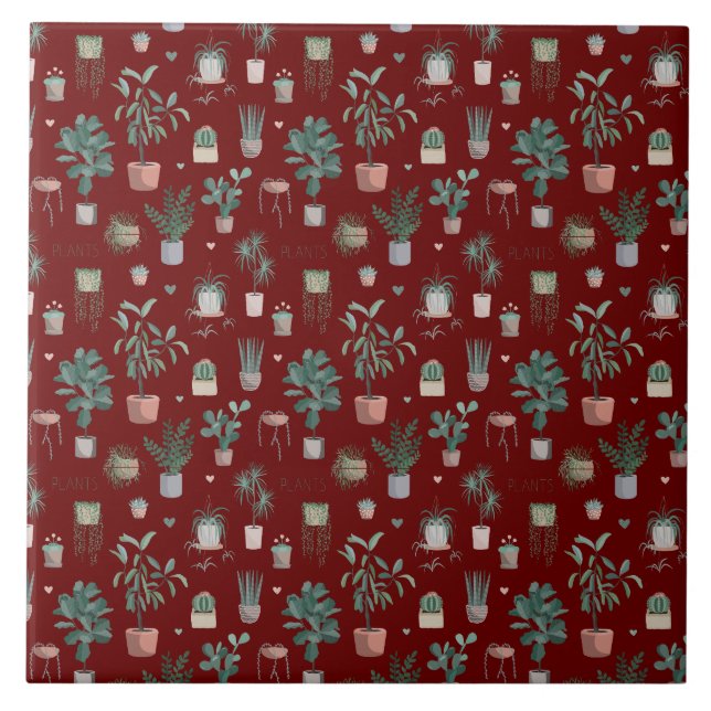 Wild Cactus Pattern Fliese (Vorderseite)