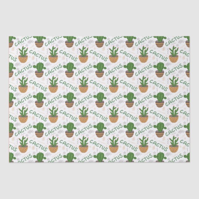 Wild Cactus Pattern Seidenpapier (Vorderseite)