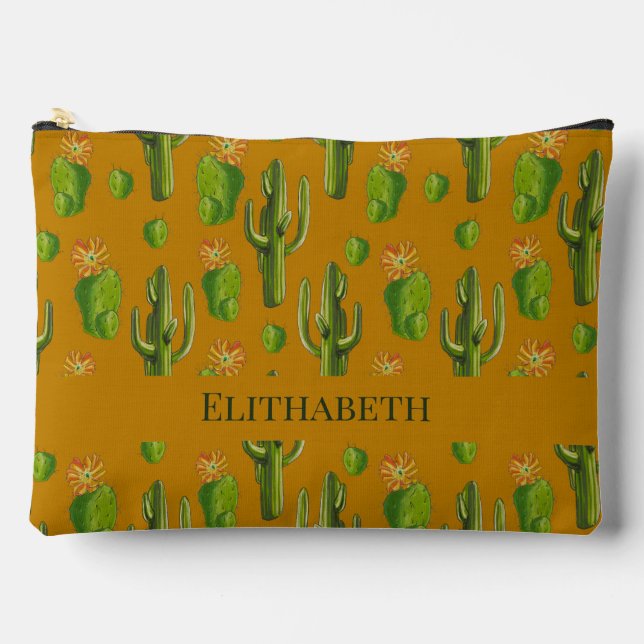 Wild Cactus Pattern Zubehörtasche (Vorderseite)
