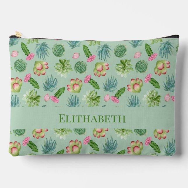 Wild Cactus Pattern Zubehörtasche (Vorderseite)