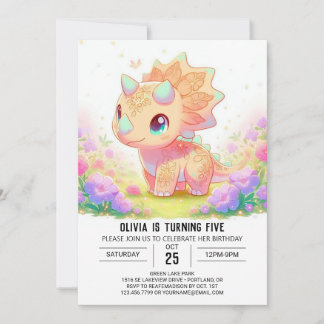 Wild Cartoon Dinosaur Digital Geburtstag Einladung