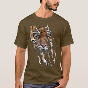 Wild Cat Bengalisch Tiger Face Claw Marks T-Shirt