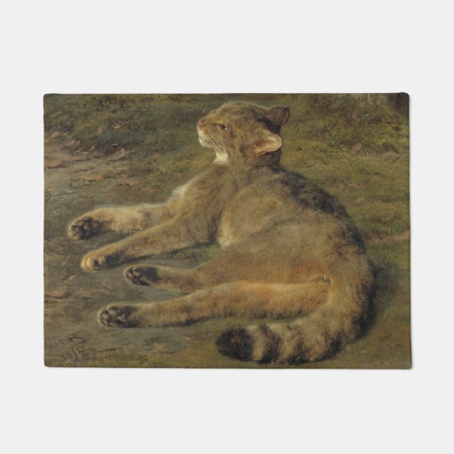 Wild Cat (von Rosa Bonheur) Fußmatte (Vorderseite)