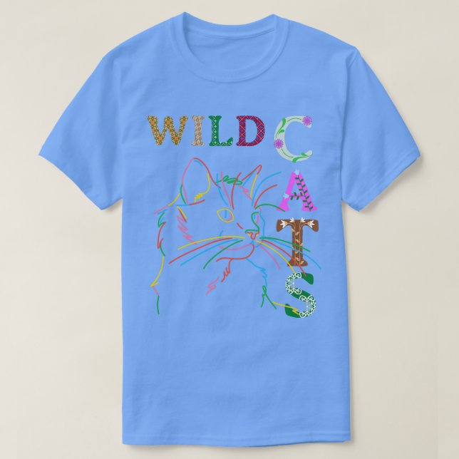 WILD CATS COLORFUL FELINE T-Shirt (Design vorne)