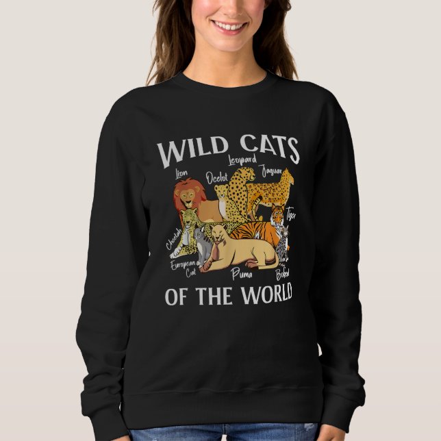 Wild Cats Of The World African Tiger Leopard Jagua Sweatshirt (Vorderseite)