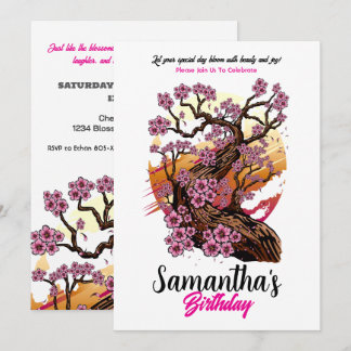 Wild Cherry Blossom Geburtstag Einladung