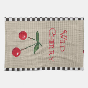 Wild Cherry Cross Stitch Handtuch
