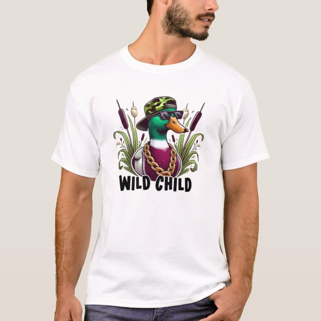 Wild Child Mallard Duck Hunting T-Shirt (Vorderseite)