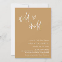 Wild Child Minimalistisch Senf Boho Babydusche