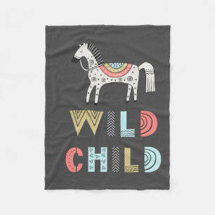 Wild Child Scandia Horse Baby Gray Fleecedecke