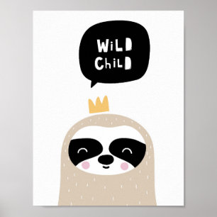 Wild Child   Scandinavian Nursery Poster