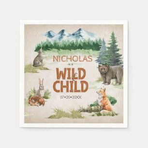 Wild Child Woodland Animal Birthday Party Serviette