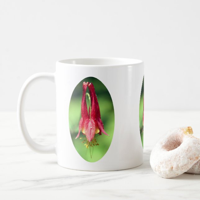 Wild Columbine Blume Personalisiert Kaffeetasse (Mit Donut)