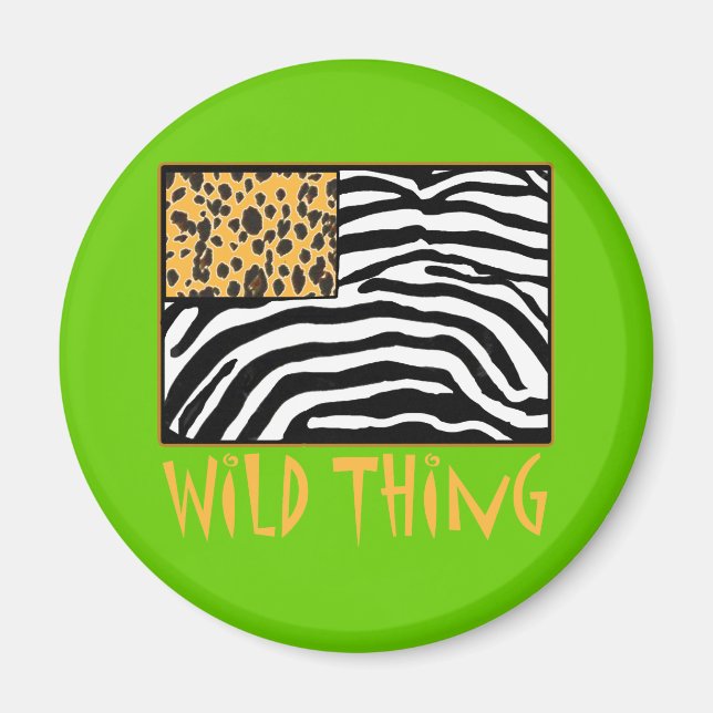 Wild! Coole Tierdruckgestaltung Magnet (Vorne)