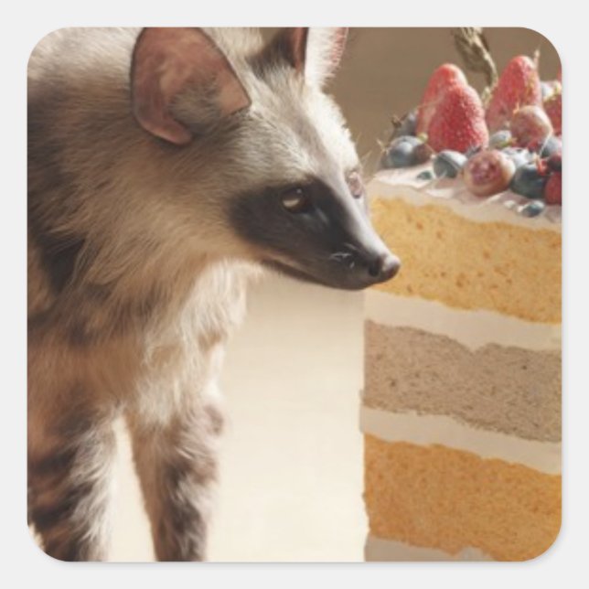 Wild Curiosity & Layered Cake Quadratischer Aufkleber (Vorderseite)