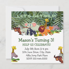 Wild! Custom Child Jungle Birthday Einladung
