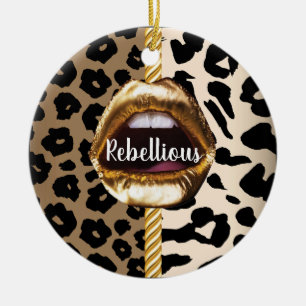 Wild Custom Gold Lips Geschenk Décor Girl Niedlich Keramik Ornament