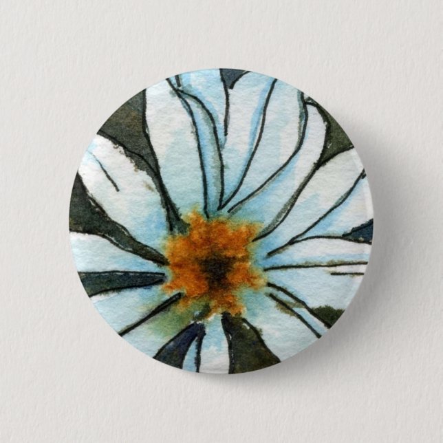 "Wild Daisies #1" - Blumenschaltfläche Button (Vorderseite)