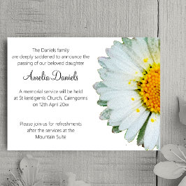Wild Daisy Funeral Announcement Card Einladung