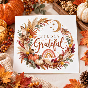 Wild dankbarer Boho-Thanksgiving Karte