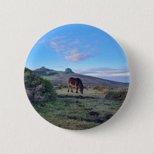 Wild Dartmoor Pony Horse Button