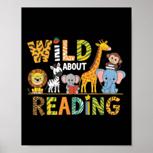 Wild darüber, Kid Liebe Wild Animal Books zu lesen Poster