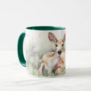 Wild Deer, die auf einer Wiese ruhen Kunst-Mug-Tas Tasse