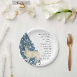 Wild Deer Footprints in Snow – Winter Nature Art Pappteller