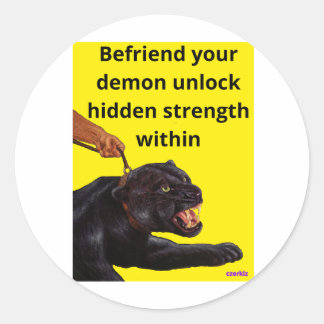 Wild-Demon-Ticker Runder Aufkleber
