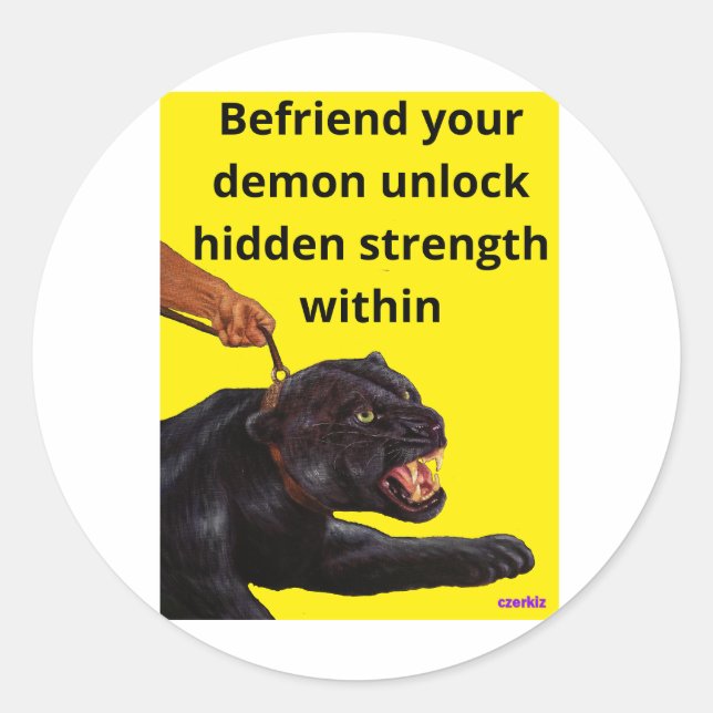 Wild-Demon-Ticker Runder Aufkleber (Vorderseite)