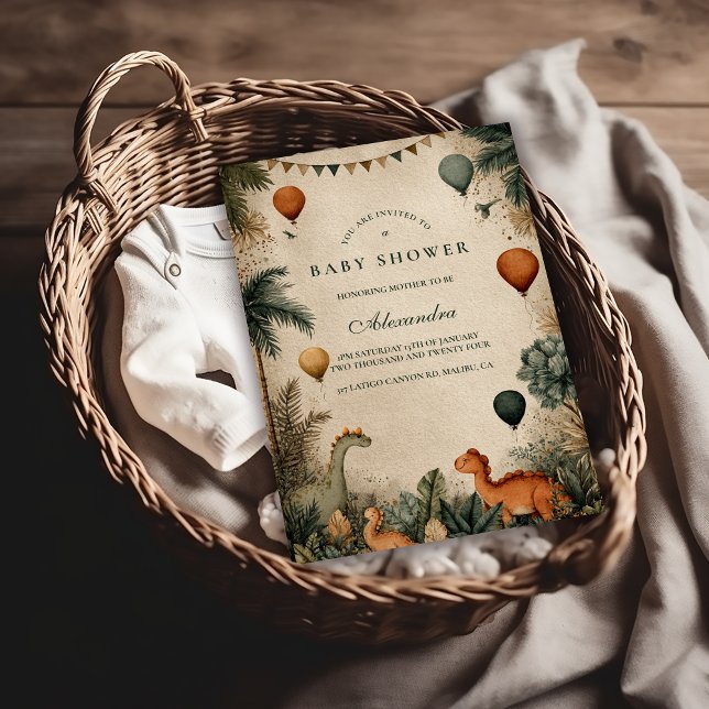Wild Dino Forest Baby Shower Einladung (Von Creator hochgeladen)