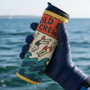 Wild Dip Crew – Freunde beim Schwimmen im Meer Des Thermosbecher