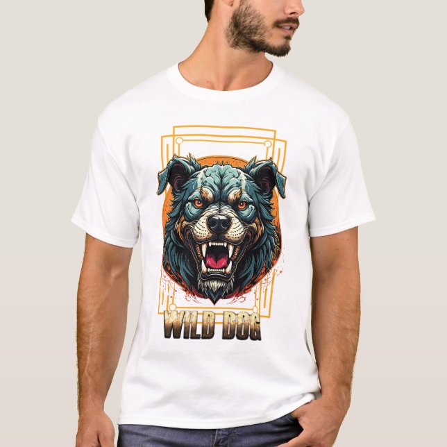"Wild Dog" Grafikdesign T-Shirt (Vorderseite)