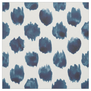 WILD DOTS Indigo Watercolor Polka Dot Stoff