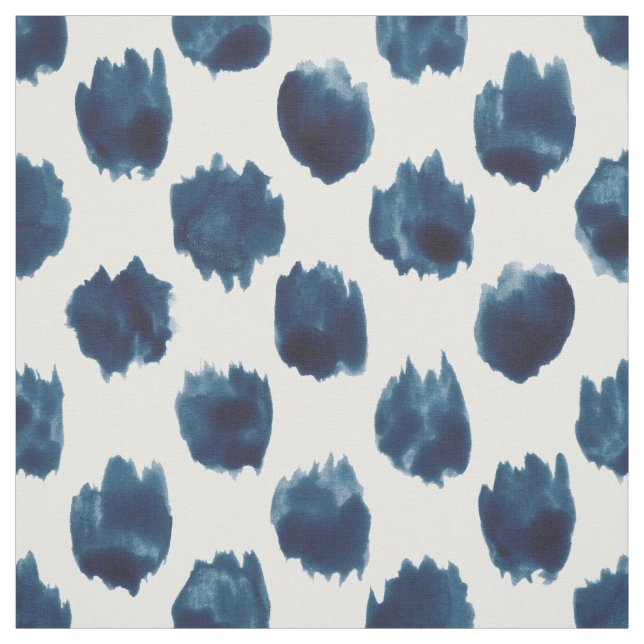 WILD DOTS Indigo Watercolor Polka Dot Stoff (Muster)