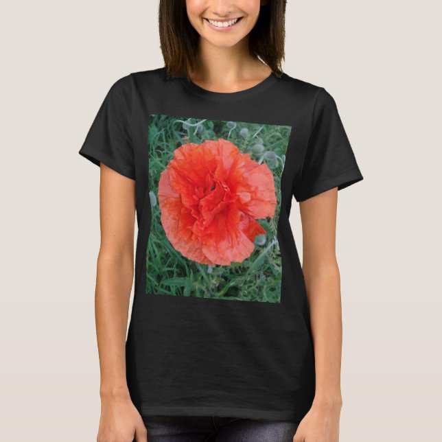 Wild-Double-Poppy-Blume T-Shirt (Vorderseite)