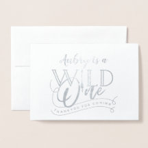 Wild ein 1. Geburtstag echtes Folie Foto Vielen Da